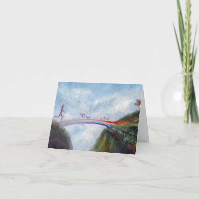 Rainbow Bridge Dog Cat Heaven Card by Violano (Front)