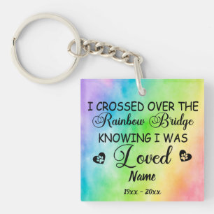 Rainbow Bridge Dog memorial, Custom photo & Name Key Ring