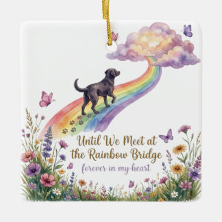 Rainbow Bridge Dog Memorial In Memory Pet Ceramic Ornament