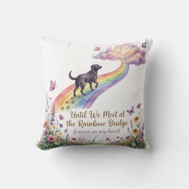 Rainbow Bridge Dog Memorial In Memory Pet Cushion (Front)