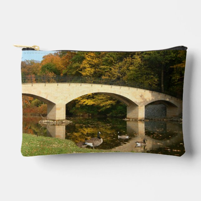 Rainbow Bridge in Fall at Grove City College Accessory Pouch (Front)