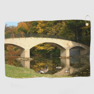 Rainbow Bridge in Fall at Grove City College Golf Towel