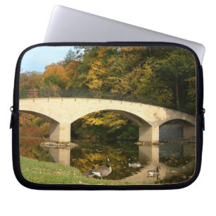 Rainbow Bridge in Fall at Grove City College Laptop Sleeve