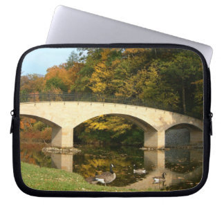 Rainbow Bridge in Fall at Grove City College Laptop Sleeve