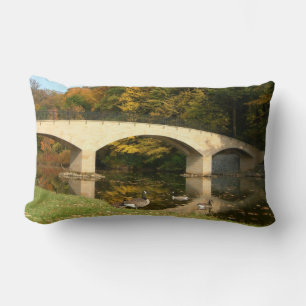 Rainbow Bridge in Fall at Grove City College Lumbar Cushion