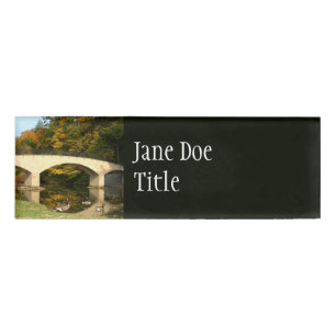 Rainbow Bridge in Fall at Grove City College Name Tag