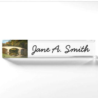Rainbow Bridge in Fall at Grove City College Nameplate