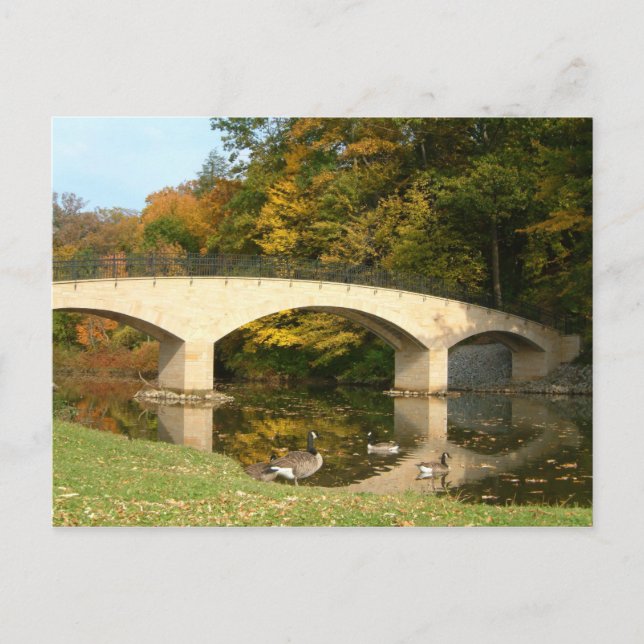 Rainbow Bridge in Fall at Grove City College Postcard (Front)