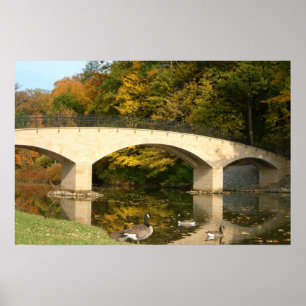 Rainbow Bridge in Fall at Grove City College Poster