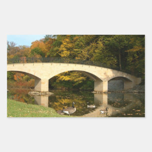 Rainbow Bridge in Fall at Grove City College Rectangular Sticker