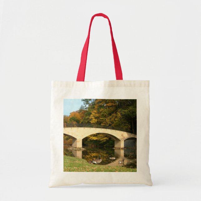 Rainbow Bridge in Fall at Grove City College Tote Bag (Front)