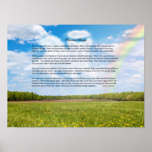 Rainbow Bridge Male Dog Sympathy Poster, Custom Poster
