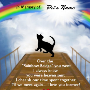 Rainbow Bridge Cat Poem Home Furnishings Accessories Zazzle Co Nz