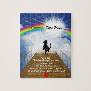 Rainbow Bridge Memorial Poem for Dogs Jigsaw Puzzle