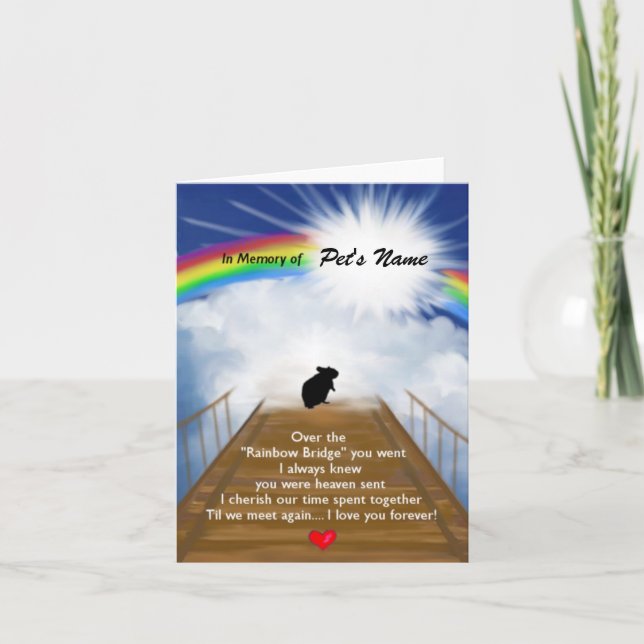 Rainbow Bridge Memorial Poem for Hamsters Card (Front)