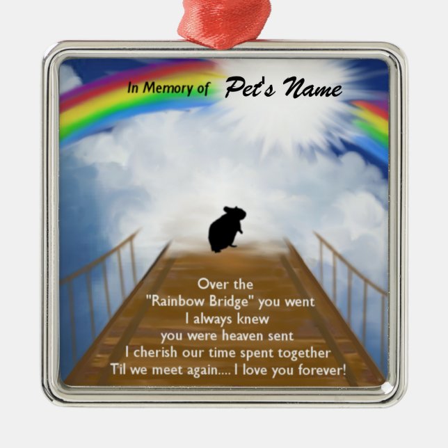 Rainbow Bridge Memorial Poem for Hamsters Metal Tree Decoration (Front)
