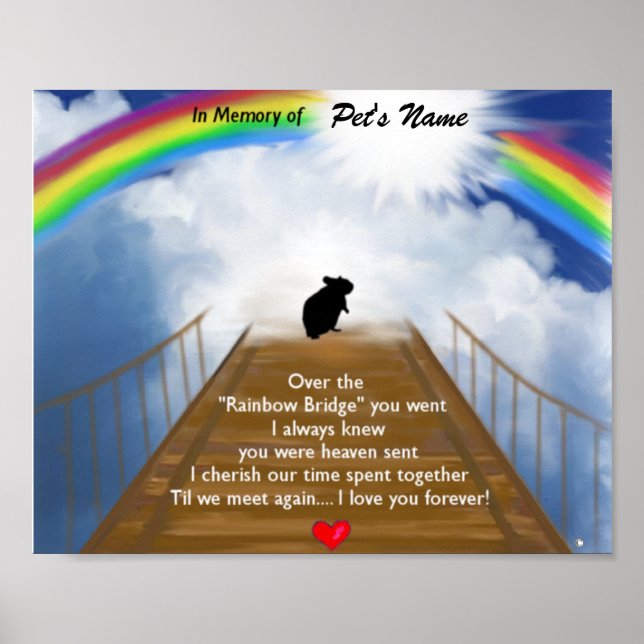 Rainbow Bridge Memorial Poem for Hamsters Poster (Front)