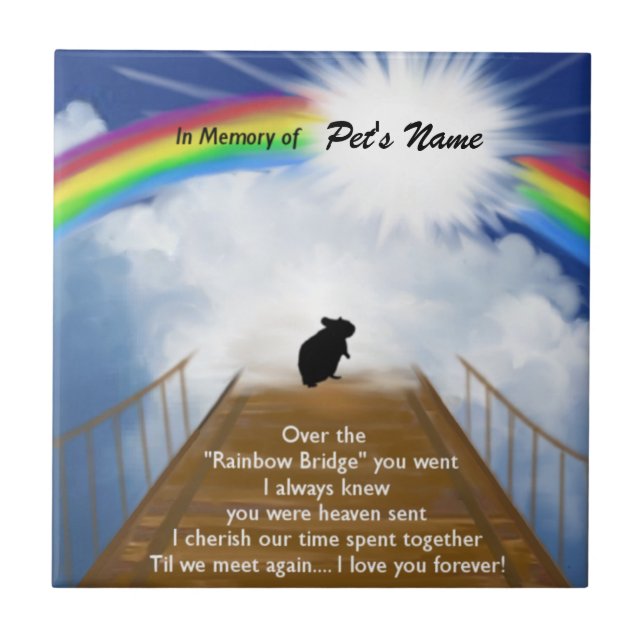 Rainbow Bridge Memorial Poem for Hamsters Tile (Front)
