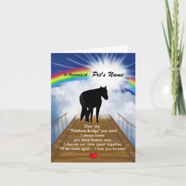 Rainbow Bridge Memorial Poem for Horses Card (Front)