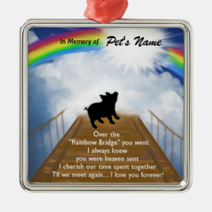 Rainbow Bridge Memorial Poem for Pigs Metal Tree Decoration