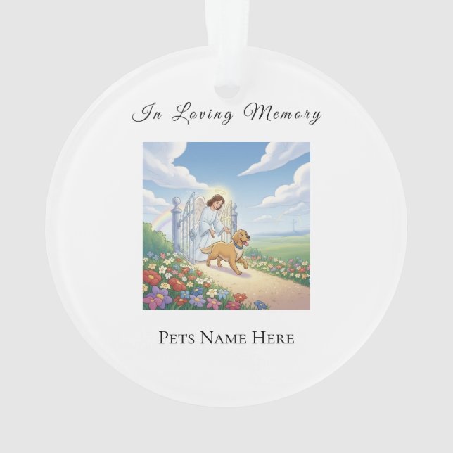 Rainbow Bridge Personalised Pet Memorial Ornament (Back)