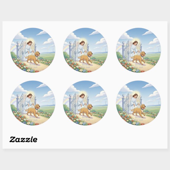 Rainbow Bridge Personalised Pet Memorial Stickers  (Sheet)
