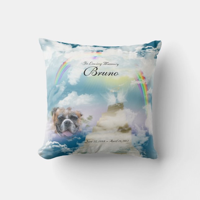 Rainbow Bridge Pet Dog Memorial Cushion (Front)