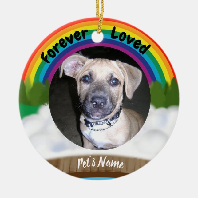 Rainbow Bridge Pet Loss Ceramic Tree Decoration (Front)