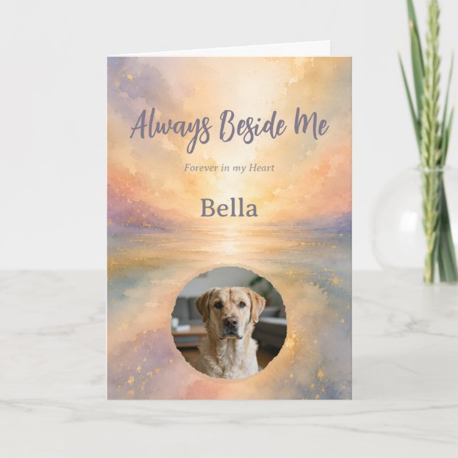 Rainbow Bridge Pet Memorial Photo Card | Custom (Front)
