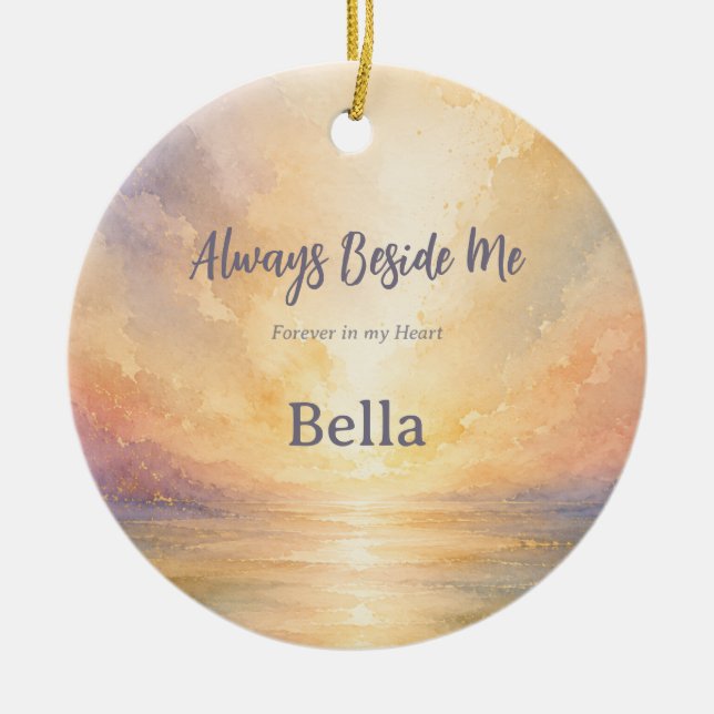 Rainbow Bridge Pet Memorial Photo Ornament (Front)