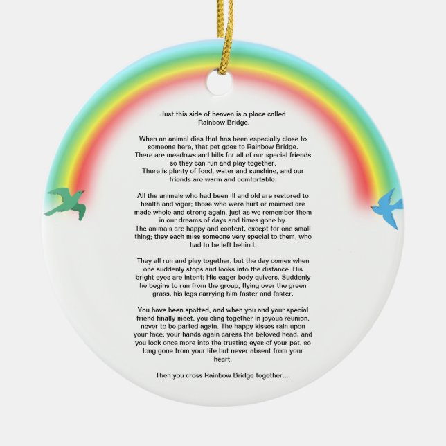 Rainbow bridge pet memorial photo Ornament (Front)
