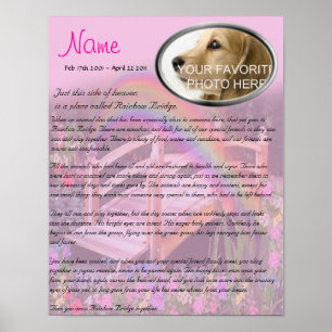 Rainbow Bridge Pet Memorial - Pink Poster