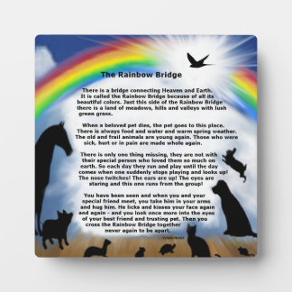 Rainbow Bridge pet memorial poem Plaque