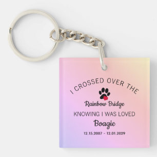 Rainbow Bridge Pet Photo Key Ring