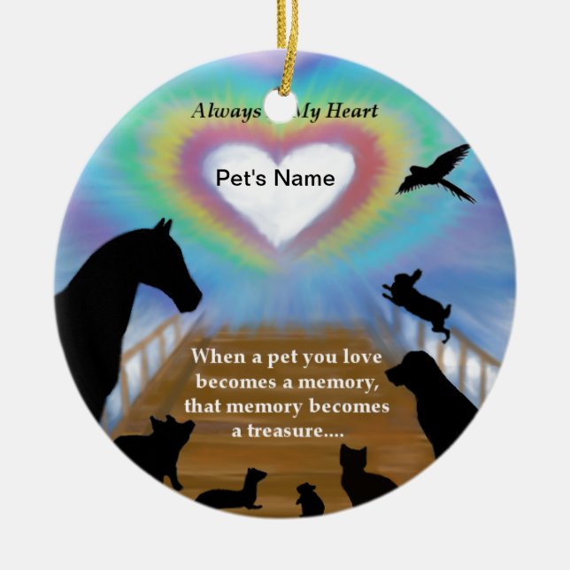 Rainbow Bridge Pets Ceramic Tree Decoration (Front)