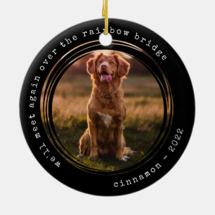 Rainbow Bridge Photo Pet Memorial Ceramic Tree Decoration