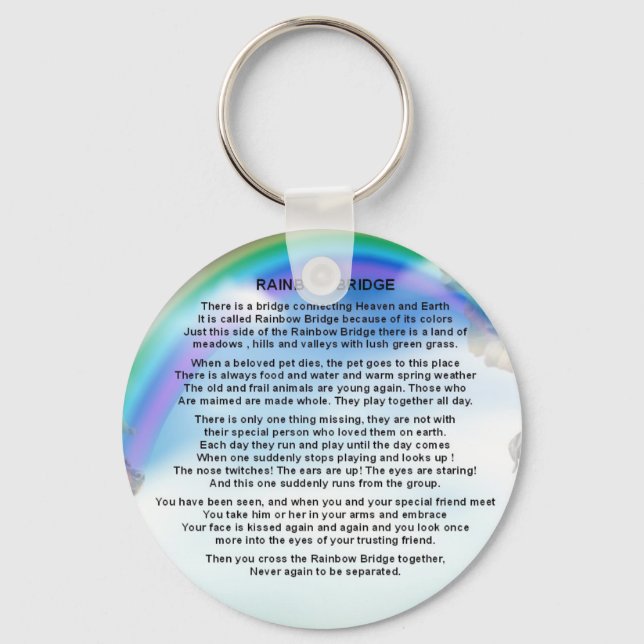 Rainbow Bridge Poem Key Ring (Front)