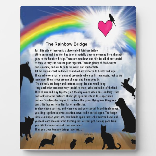 Rainbow Bridge Poem Plaque (Front)