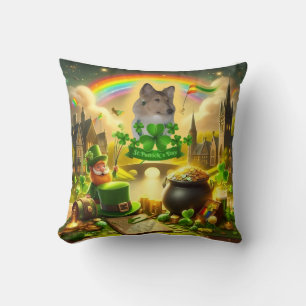 Rainbow Bridge Sable Collie on St. Patrick's Day Cushion