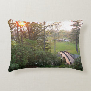 Rainbow Bridge Sunset at Grove City College Decorative Cushion