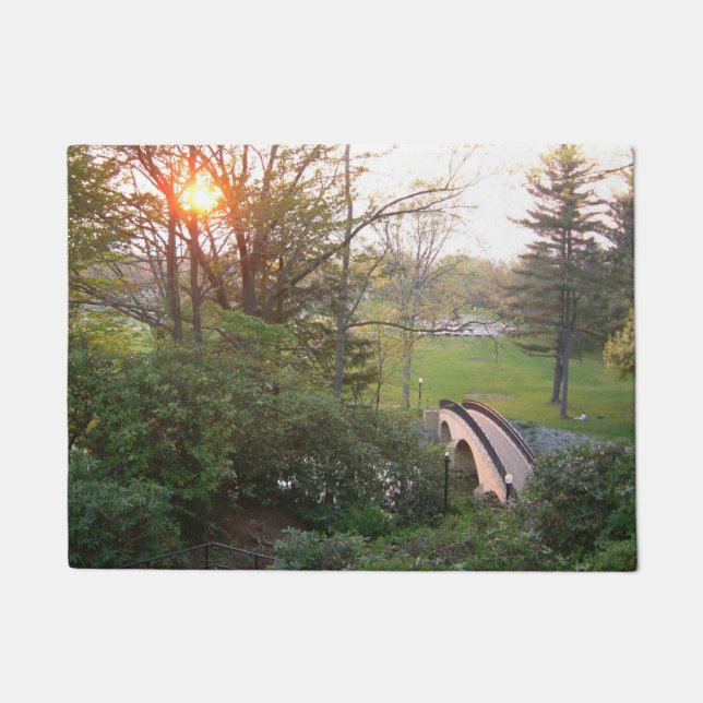 Rainbow Bridge Sunset at Grove City College Doormat (Front)