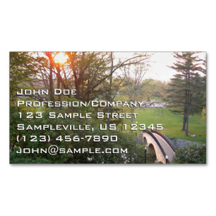 Rainbow Bridge Sunset at Grove City College Magnetic Business Card