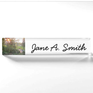 Rainbow Bridge Sunset at Grove City College Nameplate