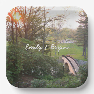 Rainbow Bridge Sunset at Grove City College Paper Plate
