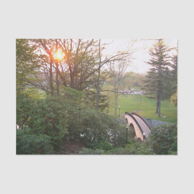 Rainbow Bridge Sunset at Grove City College Tissue Paper (Front)