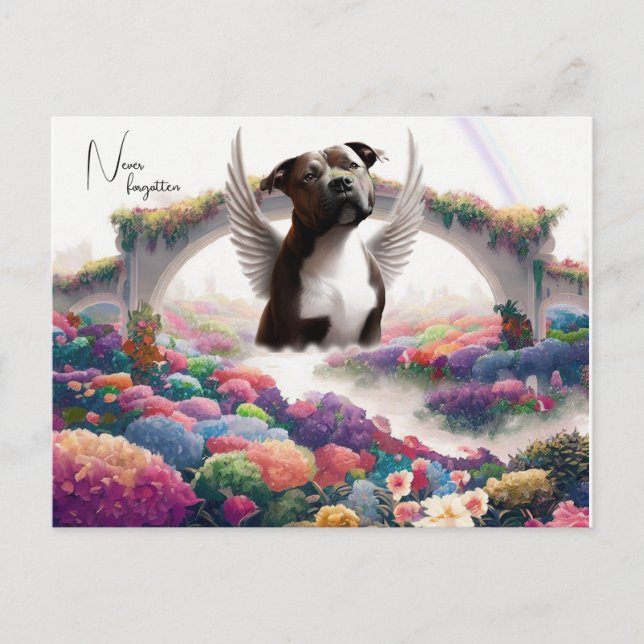 Rainbow Bridge Sympathy Keepsake Postcard Art (Front)