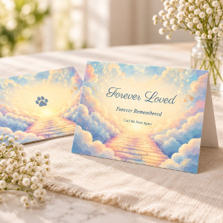 Rainbow Bridge Watercolor Pet Loss Sympathy Card