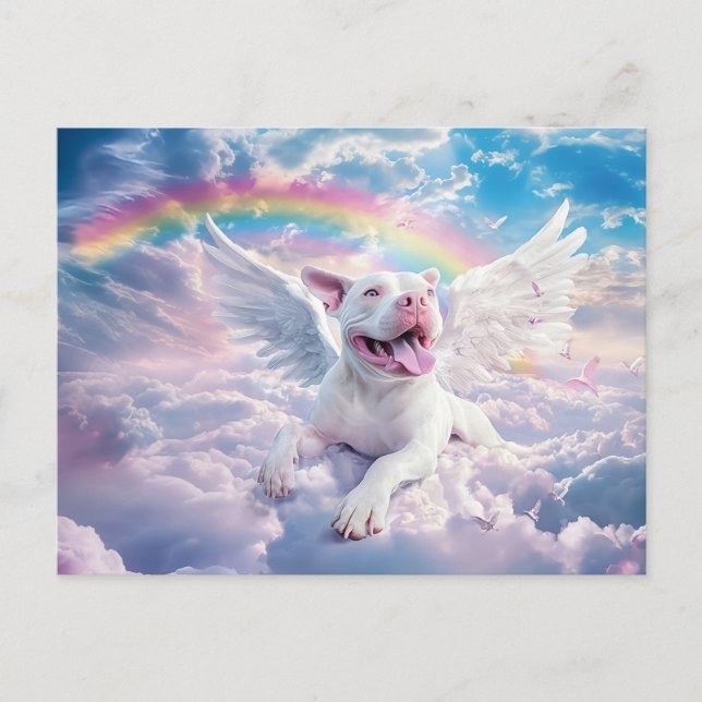 Rainbow Bridge, White Dog in Heaven  Postcard (Front)