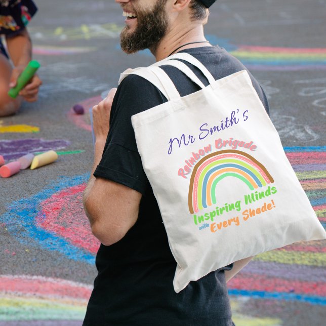 Rainbow Brigade Fun Colorful School Teacher Gift Tote Bag (Creator Uploaded)