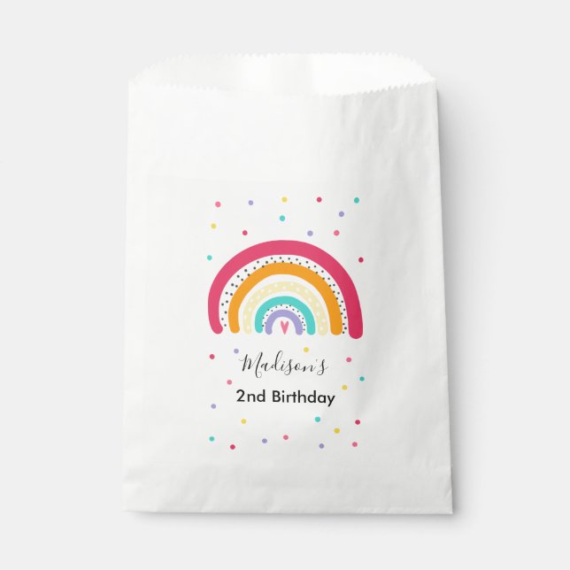 Rainbow Bright Birthday Party Favour Bags (Front)